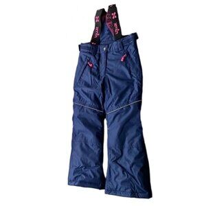XMTN Kids' Navy Blue Pink Insulated Snow Pants Removeable Suspenders Size 6